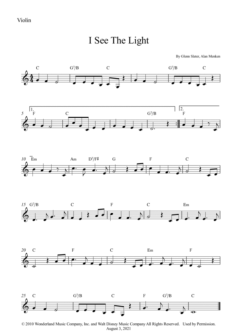 I See The Light (arr. Wesley S. SIlva)