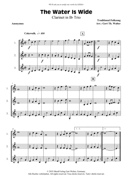 The Water Is Wide (arr. Gert Th. Walter)