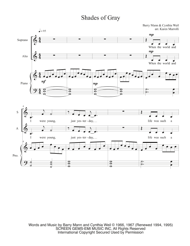 Shades Of Gray (arr. Karen Marrolli)