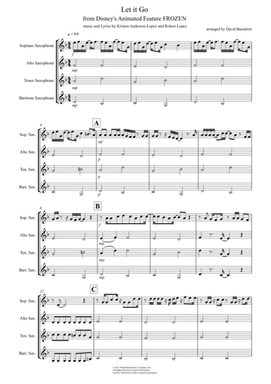 Let It Go (from Frozen) (arr. David Burndrett)