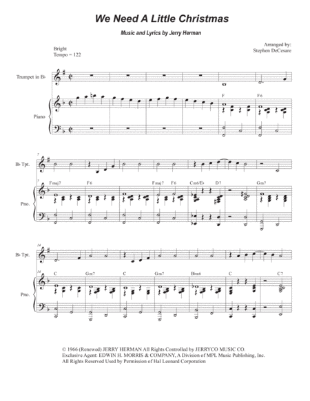 We Need A Little Christmas (arr. Stephen DeCesare)