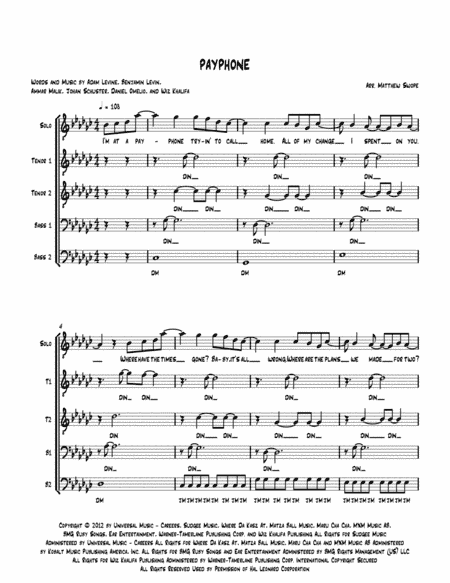 Payphone (arr. Matthew Swope)