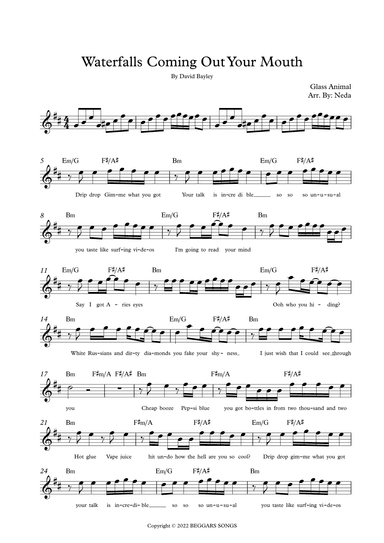 Waterfalls Coming Out Of Your Mouth (arr. Arr. Neda)
