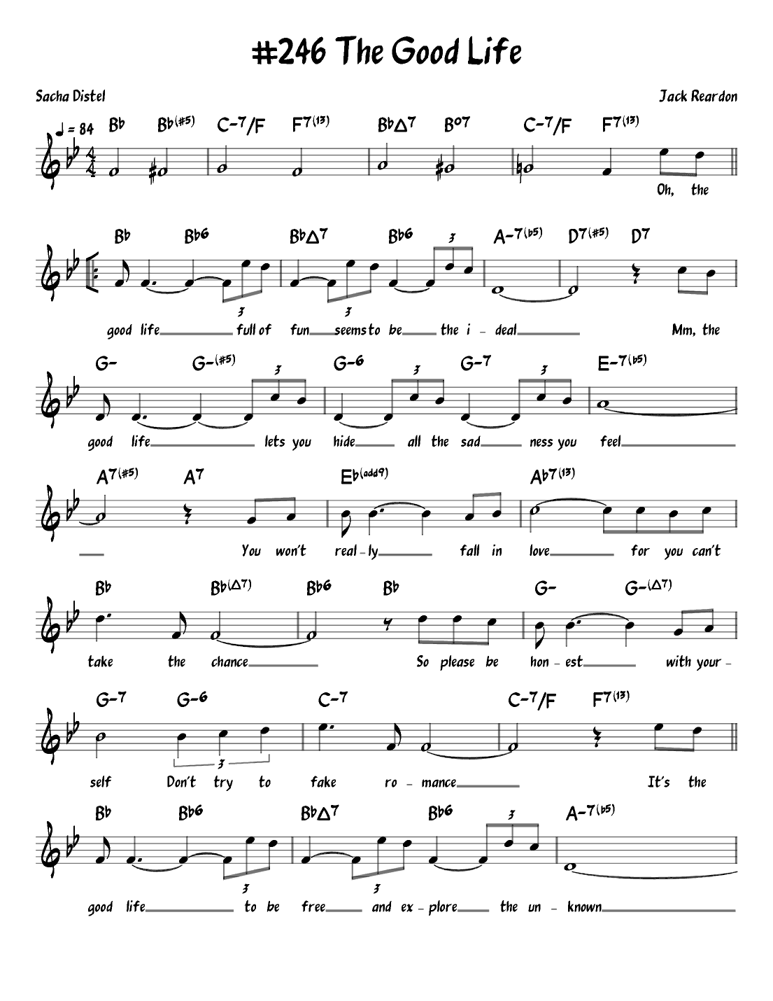 The Good Life (arr. John Fries)