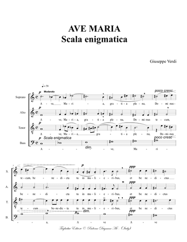AVE MARIA - Scala enigmatica - G. Verdi - For SATB Choir (arr. Renato Tagliabue)