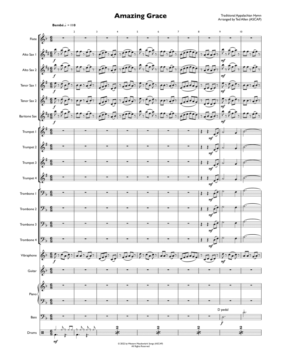 Amazing Grace (Bembé) Jazz Ensemble (arr. Ted Allen)