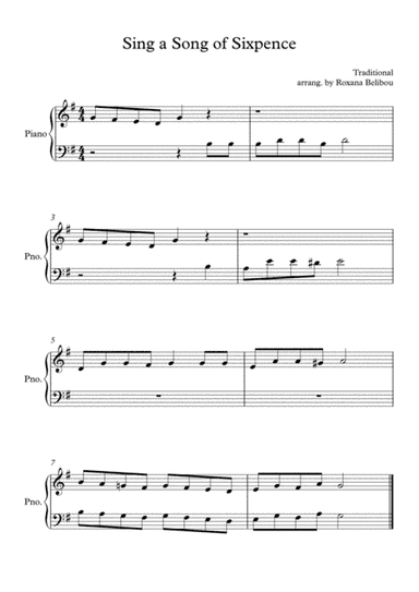 Sing a Song of Sixpence (arr. Roxana Belibou)