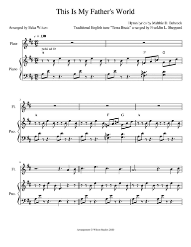This Is My Father's World--flute solo (arr. Beka Wilson)