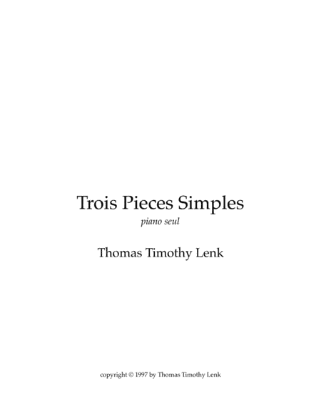 Trois Pieces Simple (piano seul)