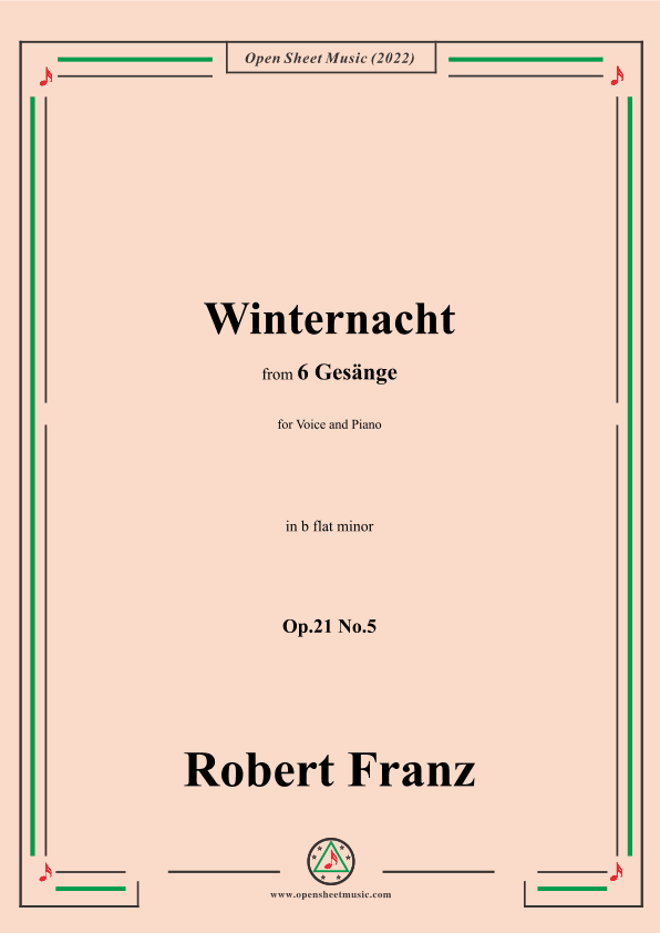 Franz-Winternacht,in b flat minor,Op.21 No.5,for Voice and Piano (arr. OSM Press)