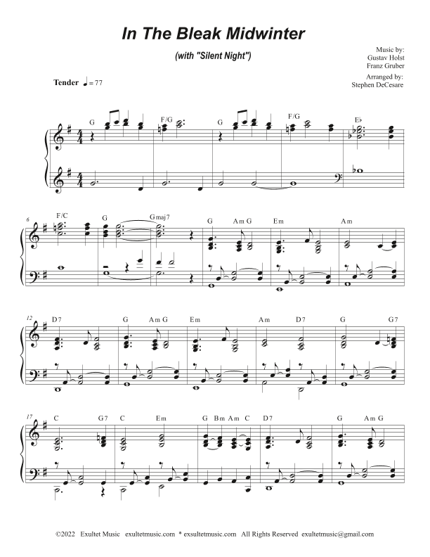 In The Bleak Midwinter (with "Silent Night") (Flute or Violin solo and Piano) (arr. Stephen DeCesare)