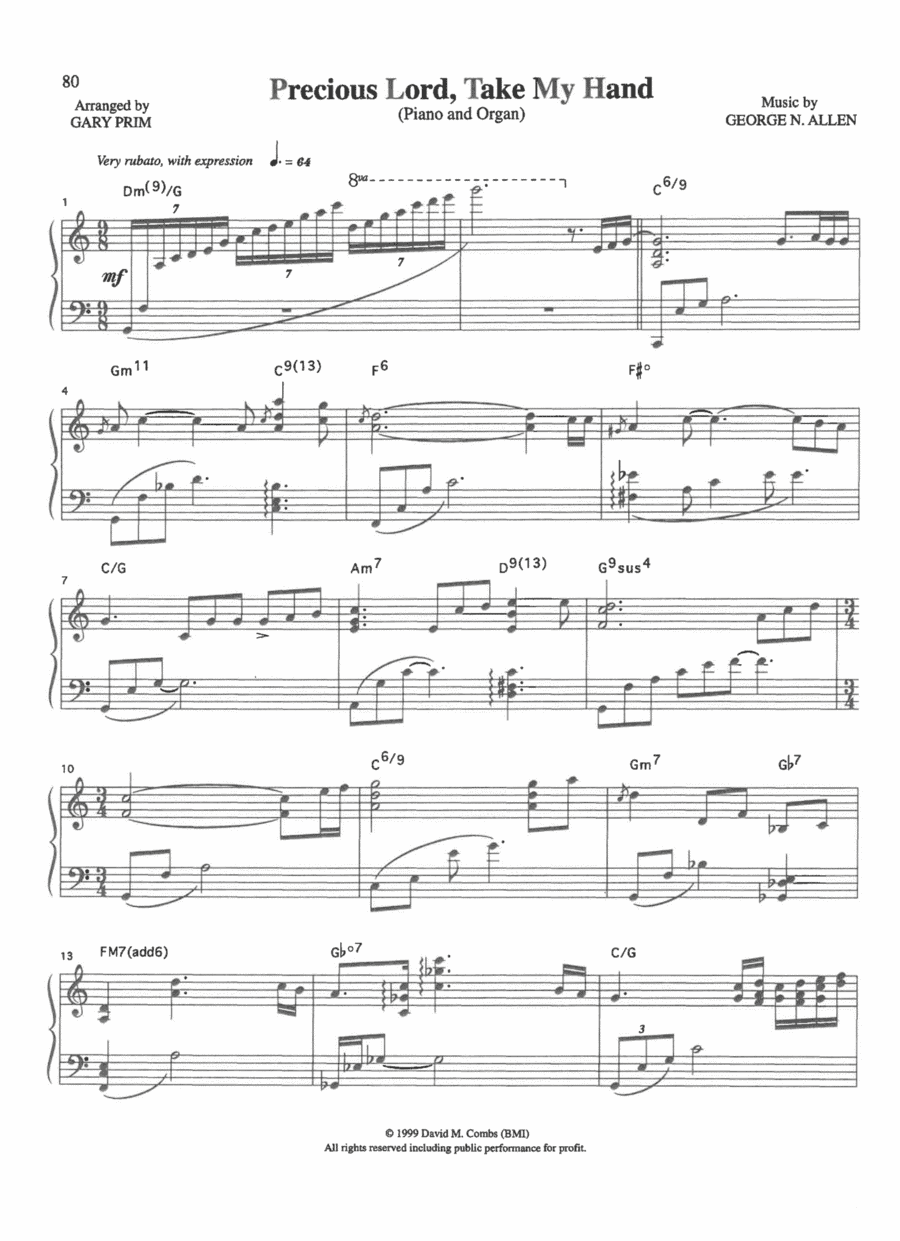 Precious Lord, Take My Hand (arr. Gary Prim)