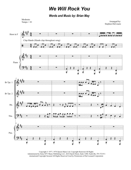 We Will Rock You (arr. Stephen DeCesare)