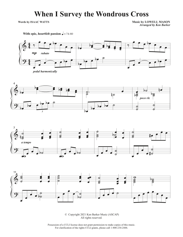 When I Survey the Wondrous Cross (arr. Ken Barker)