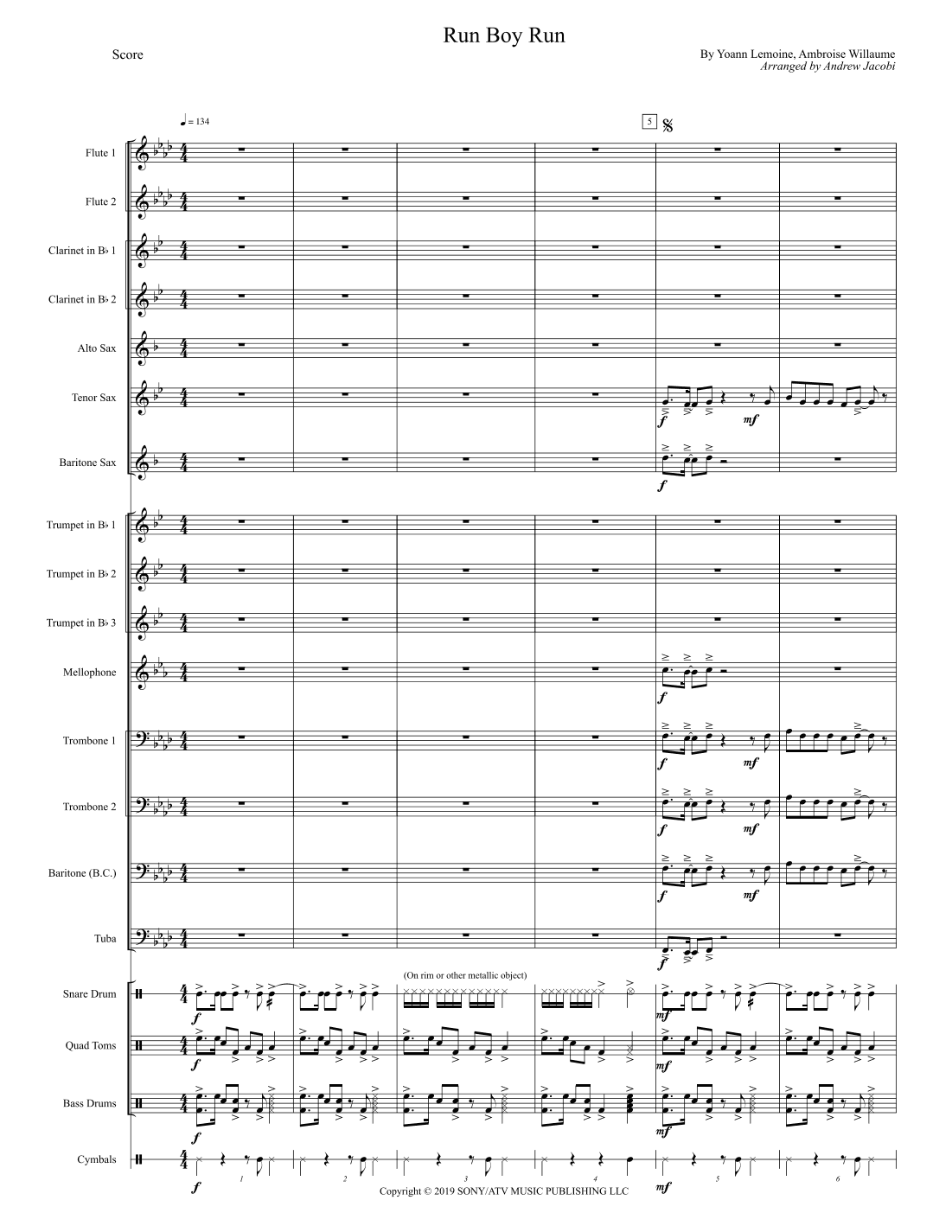 Run Boy Run (arr. Andrew Jacobi)