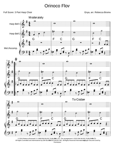 Orinoco Flow - Score Only (arr. Rebecca Bromwell)