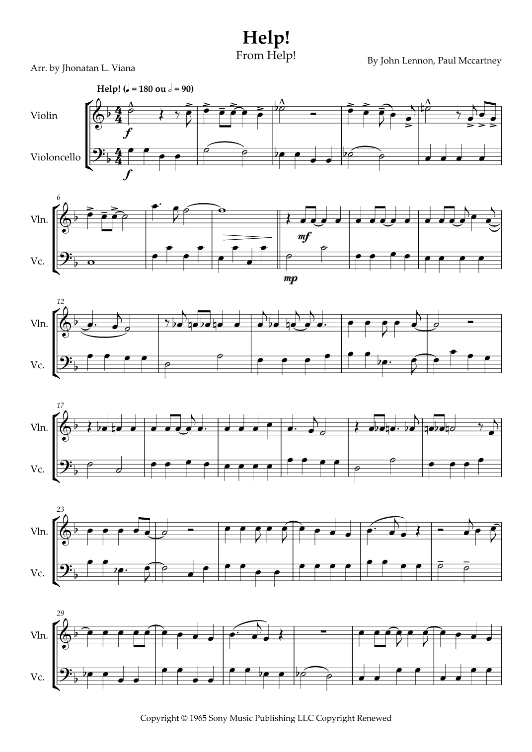 Help! (arr. Jhonatan Lucio Viana)