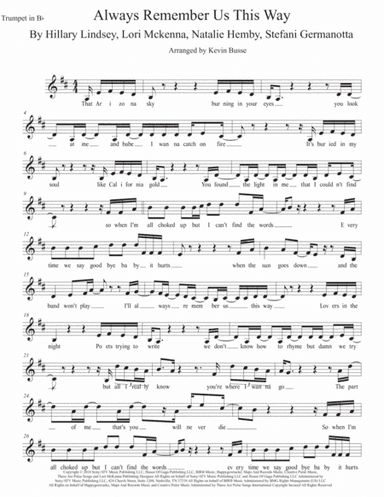 Always Remember Us This Way (arr. Kevin Busse)