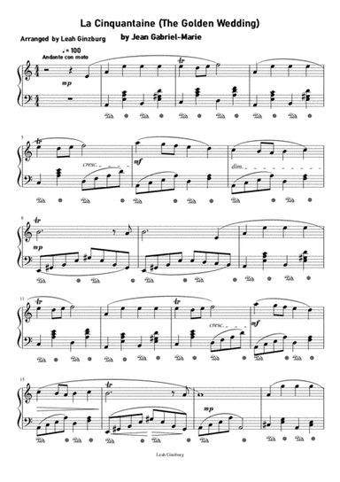 "La Cinquantaine" (The Golden Wedding) by Jean Gabriel-Marie (arr. Leah Ginzburg)