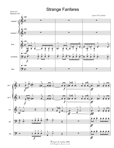 Guthrie: Strange Fanfares for Brass Quintet
