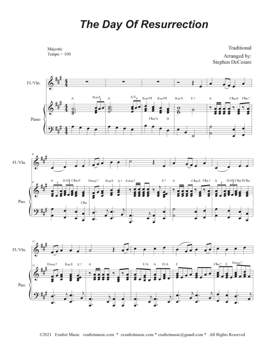 The Day Of Resurrection (Flute or Violin solo - Piano accompaniment) (arr. Stephen DeCesare)