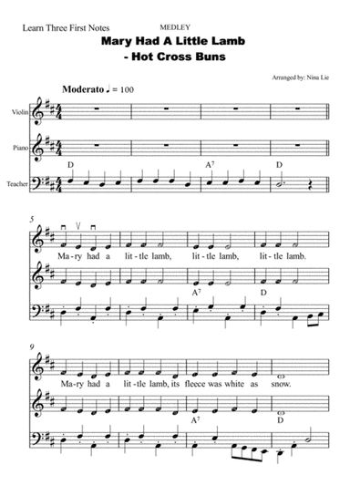 Mary Had A Little Lamb - Hot Cross Buns Medley (arr. Nina Lie)