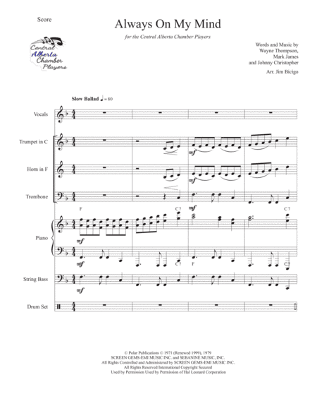 Always On My Mind (arr. Jim Bicigo)
