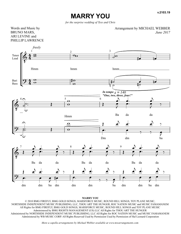 Marry You (arr. Michael Webber)