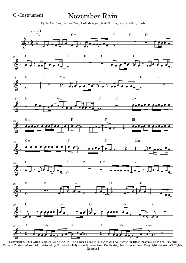 November Rain (arr. Fabio Eduardo de Oliveira)