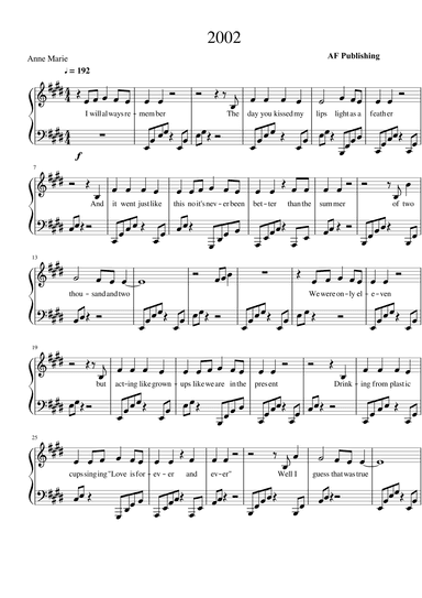 2002 (arr. AF PUBLISHING)