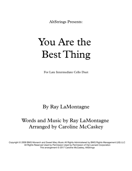 You Are The Best Thing (arr. Caroline McCaskey)