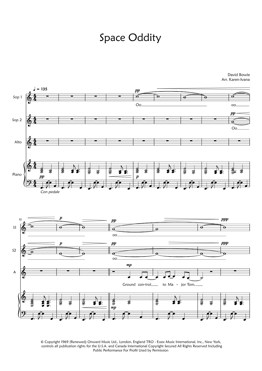 Space Oddity (arr. Karen Ivana)