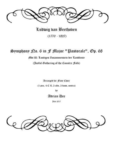 Symphony No. 6 "Pastorale" Mvt 3 for Flute Choir (arr. Adrian Dee)