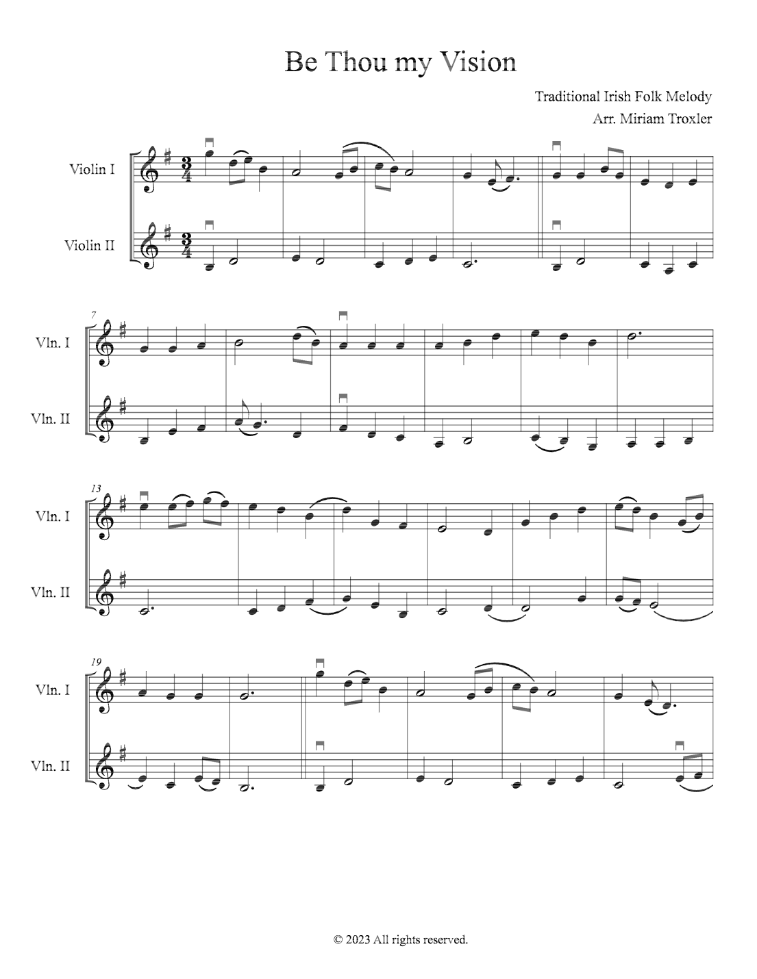 Be Thou my Vision (arr. Miriam Troxler)