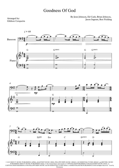 Goodness Of God (arr. Gildson Cerqueira)