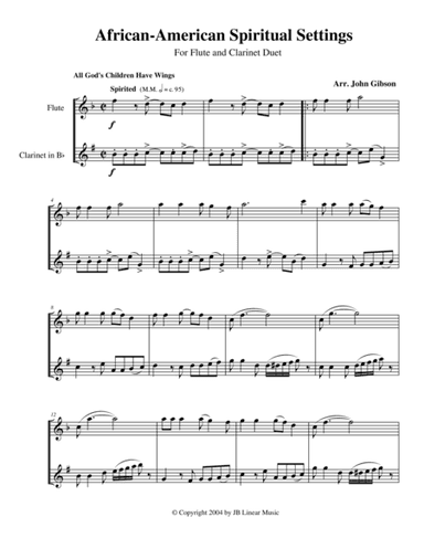 Spiritual Settings for flute and clarinet duet (arr. John Gibson)