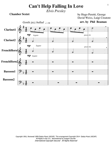Can't Help Falling In Love (arr. Phil Beaman)