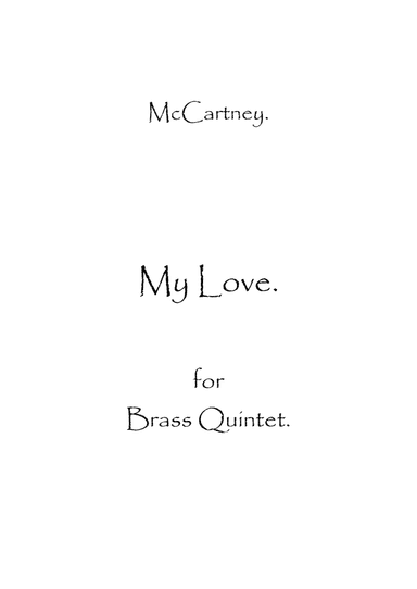 My Love (arr. Spence Bundy)