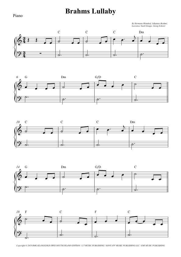 Brahms Lullaby (arr. Wesley S. SIlva)