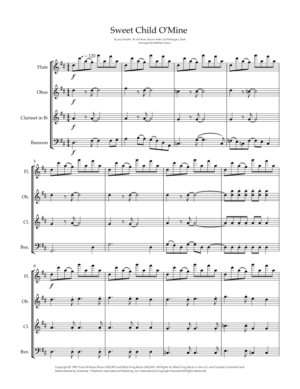 Sweet Child O' Mine (arr. Matthew pyeon)