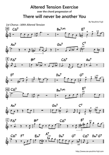 Altered Tension Exercise over the chord progression of "There will never be another You" for Alto Sa