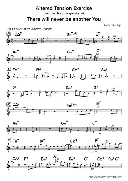 Altered Tension Exercise over the chord progression of "There will never be another You" for Alto Sa