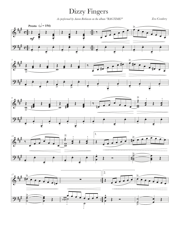Dizzy Fingers (arr. Aaron Robinson)