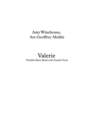 Valerie (arr. Geoffrey Meikle)