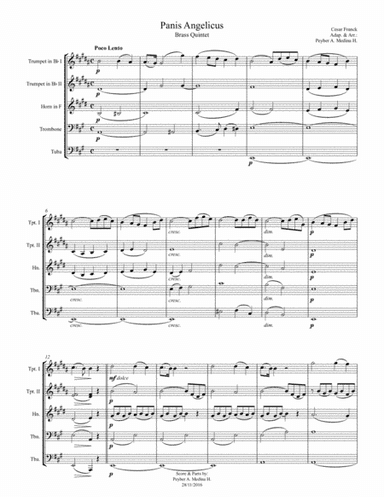 Panis Angelicus, Cesar Franck for Brass Quintet (arr. Peyber A. Medina H.)