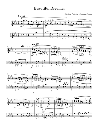 Beautiful Dreamer (arr. Susanne Romey)