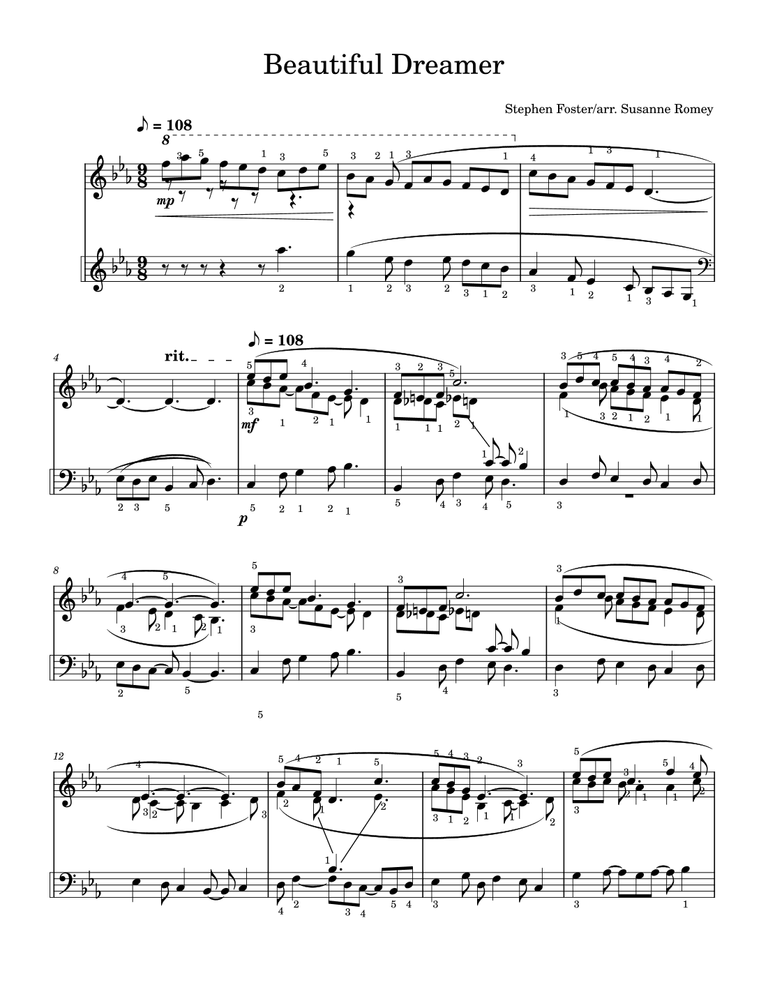 Beautiful Dreamer (arr. Susanne Romey)