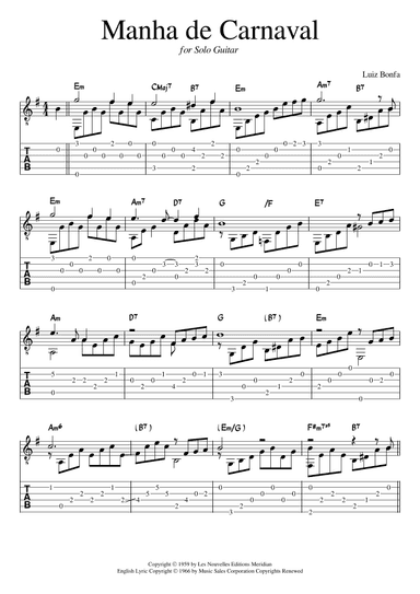 A Day In The Life Of A Fool (manha De Carnaval) (arr. Joachim Ribbentrop)