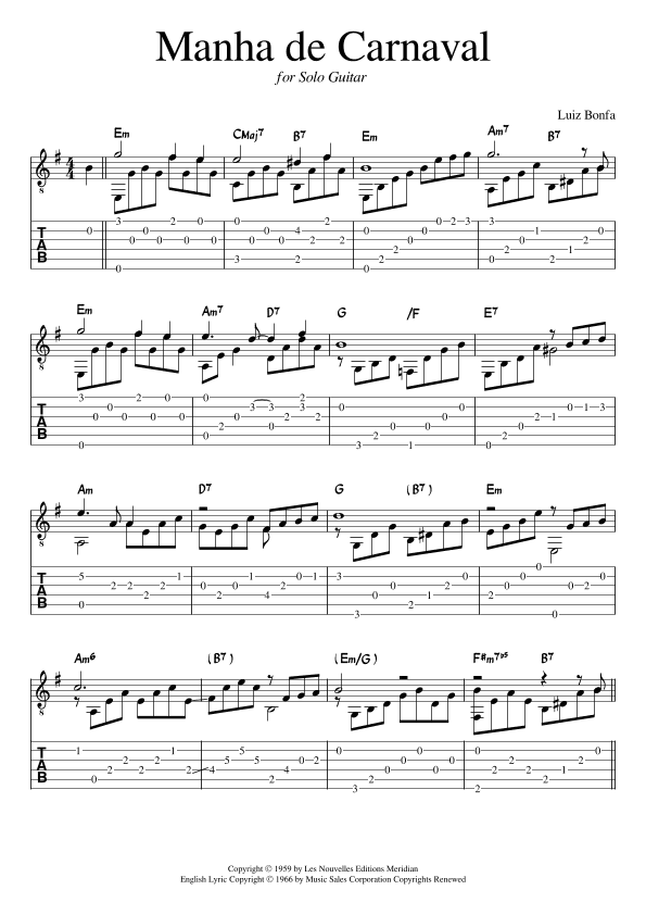 A Day In The Life Of A Fool (manha De Carnaval) (arr. Joachim Ribbentrop)