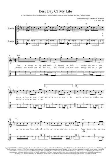 Best Day Of My Life (arr. Arr. Ed.CAL)